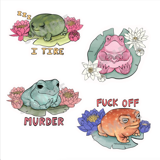 Lilypad Frog Sticker Set